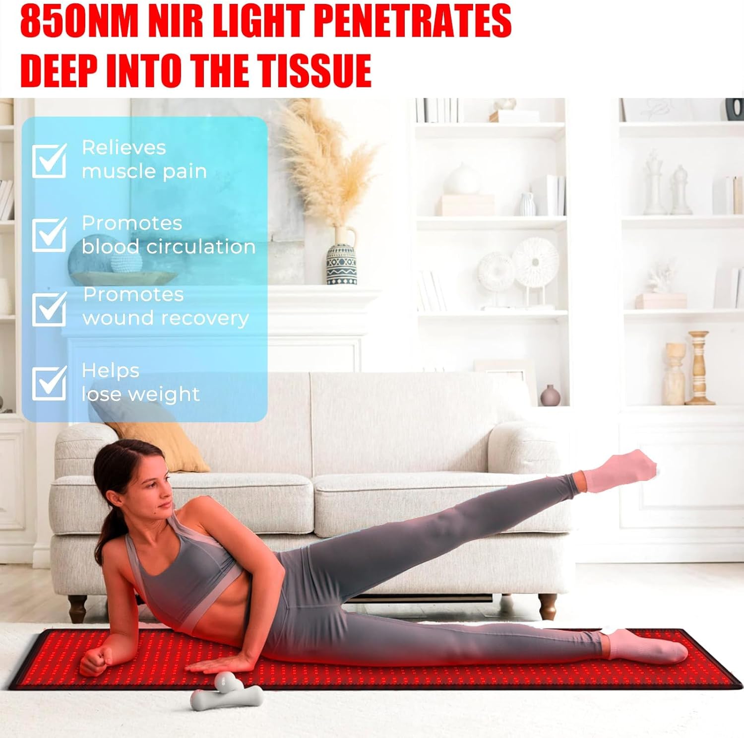 iTHERAU Red Light Therapy Mat for Full Body, 71x31, 1280 LEDs Dual Chip 660nm & 850nm Red Light Infrared Therapy Large Bed for Back Waist Shoulder Knee Relief, Body Relax, Gift for Women Men