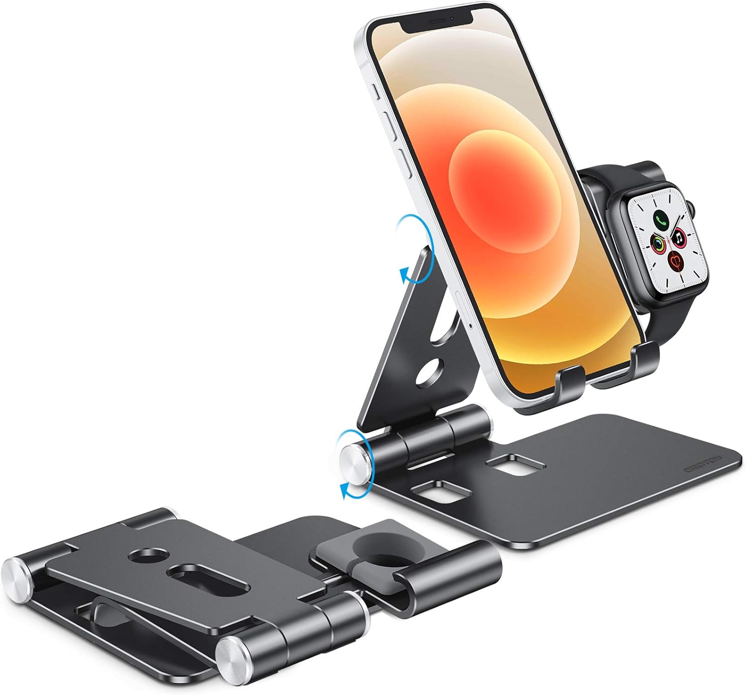 OMOTON 2 In 1 Phone And Watch Charging Stand Foldable Adjustable