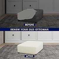 Vista 81 de PureFit Funda otomana rectangular de ajuste suave superelástica, para taburete de pies y muebles de almacenamiento plegables para sala de estar