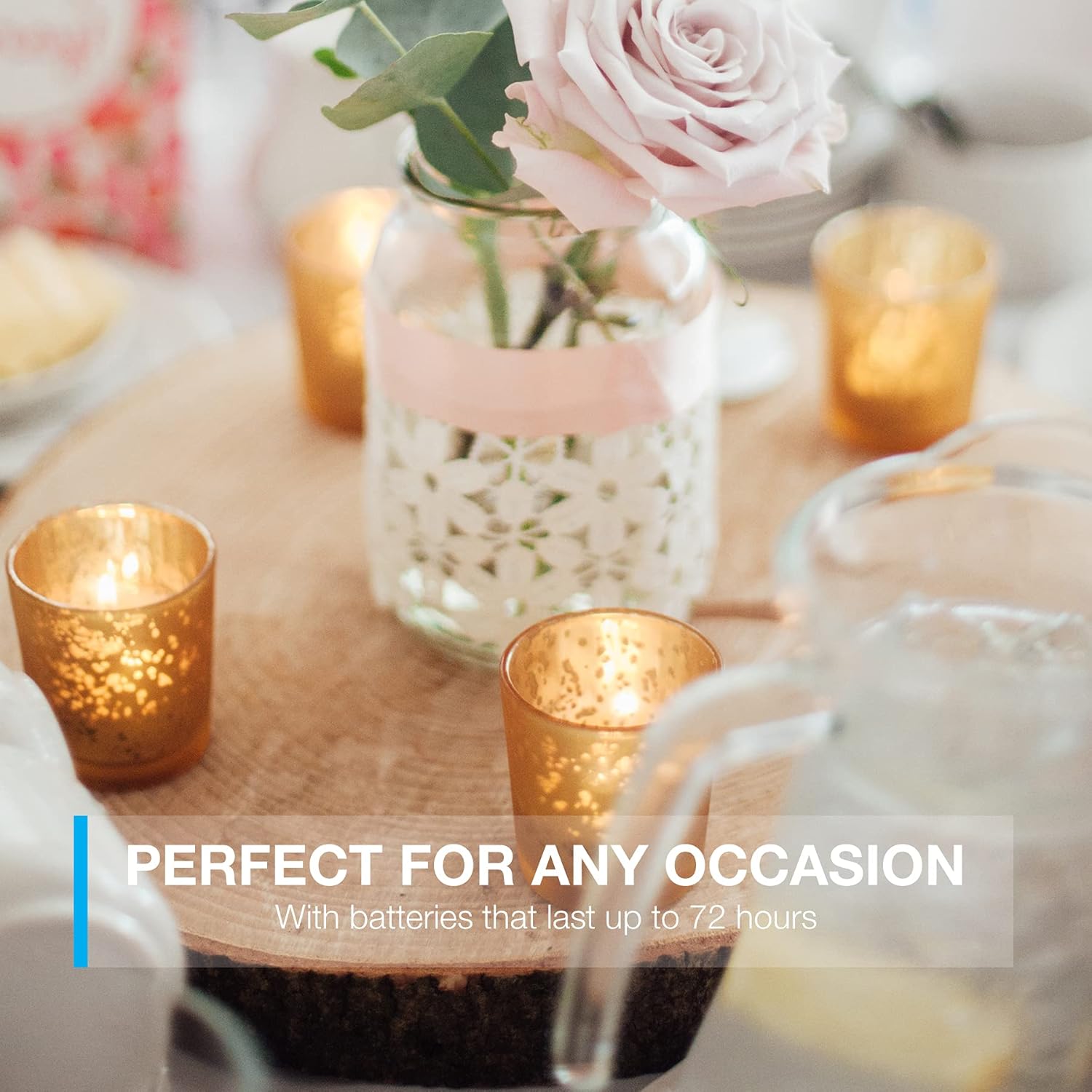 Vont LED Candles, Lasts 2X Longer, Realistic Tea Lights Candles, LED Tealight Candles, Flickering Bright Tealights, Battery Operated Candles, Flameless Candles, Unscented, Batteries Included (24) : Tools & Home Improvement