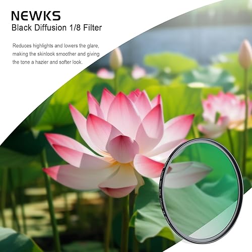 Miniatura 2 de Filtro de difusión negra de 18 de 2.638 in, filtro de efecto cinematográfico de ensueño, ultra delgado, repelente al agua, resistente a los