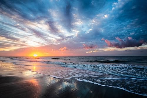 Coastal Photography Print (Not Framed) Picture of Scenic Sunrise Over Beach at Hilton Head Island South Carolina Ocean Wall Art Beach House Decor