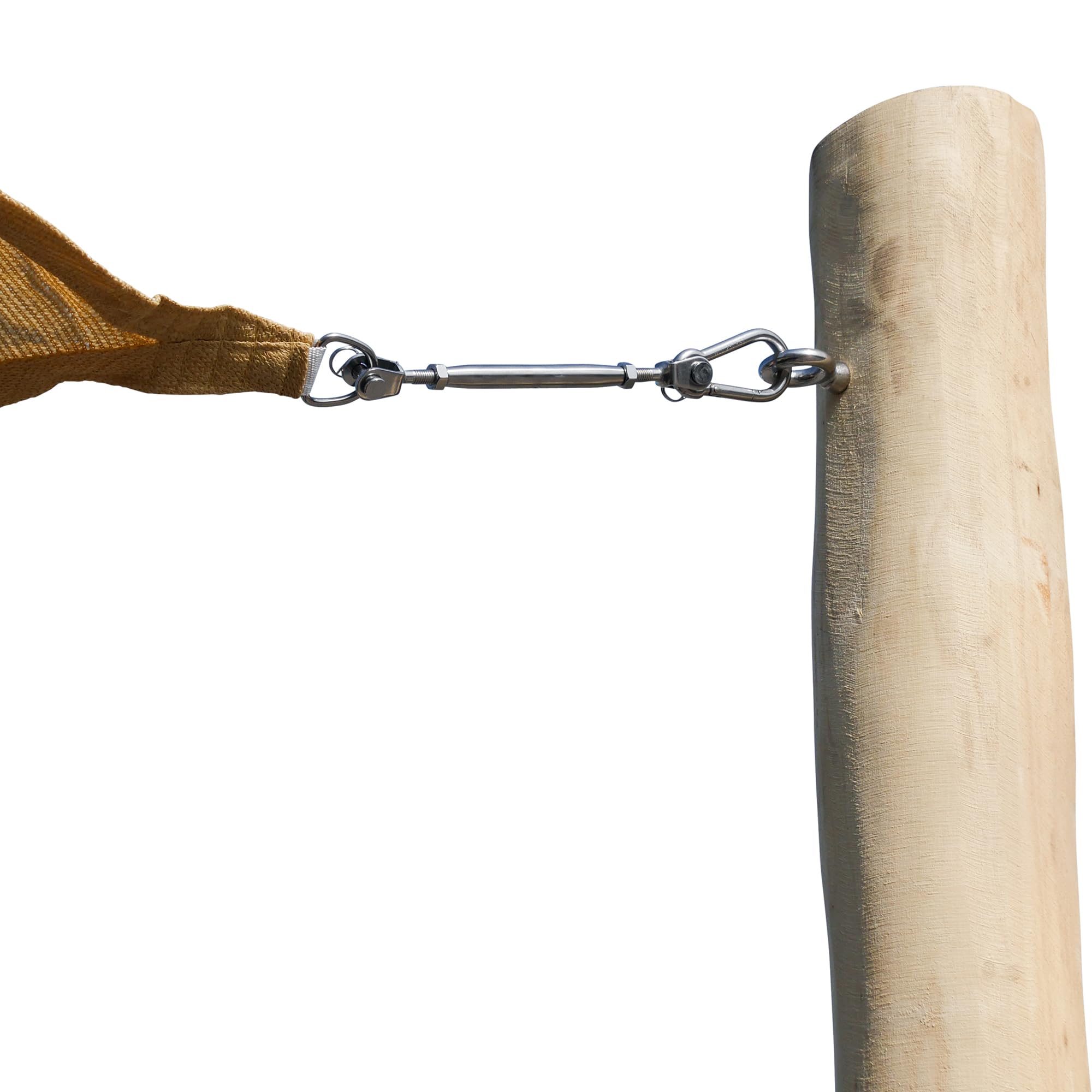 Toldoro® 3,5m Sonnensegelmast aus Holz (Robinie) mit Fester Öse Ø110-140mm / Sonnensegel Mast/Pfosten für Sonnensegel inkl. Befestigungs-Set : 