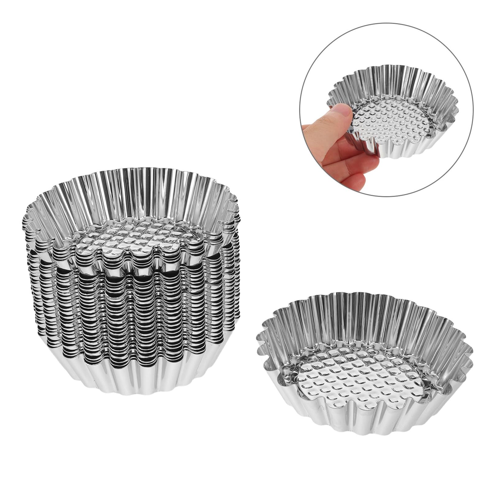 30 Piezas Moldes Mini Tartas de Acero Inoxidable con Decorativos Antiadherentes y Reutilizables Moldes para Tartaletas Quiches Pasteles y Postres Fácil Desmoldeo y Limpieza