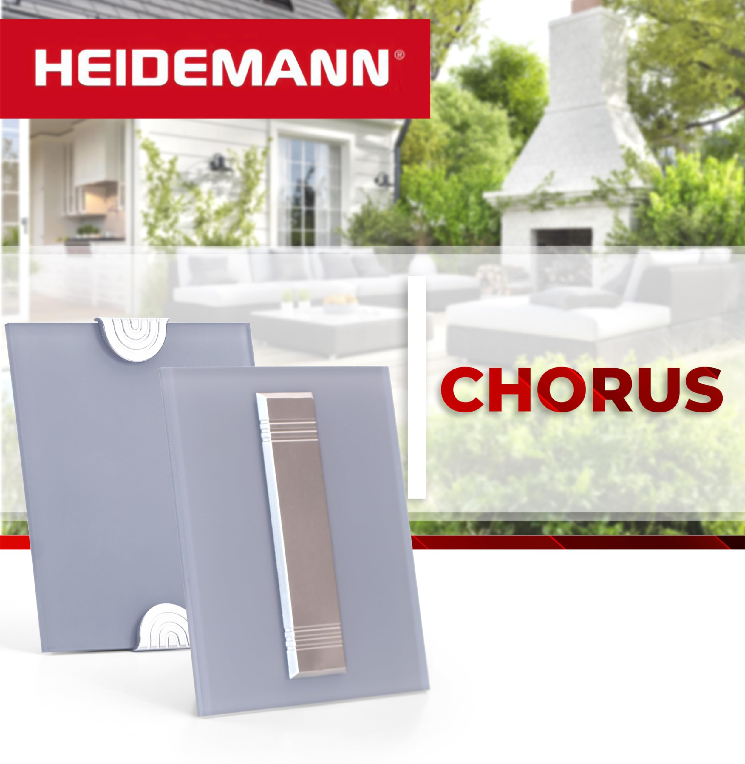 HEIDEMANN Türklingel Chorus - elektronische Haustürklingel - Mehrklanggong - rauchglas - Hausklingel