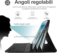 D DINGRICH iPad 9.7 Védőtok Leválasztható Világító Olasz Billentyűzettel Fekete 4