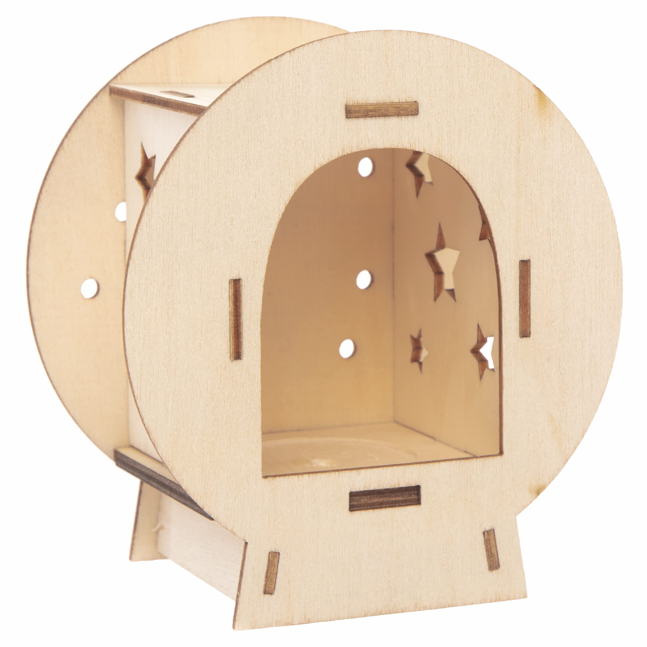 Baker Ross Schneekugel Teelichthalter Bastelset – 3 Holz-Rohlinge (Weihnachtsmotive) Zum Bemalen | Für Kinder Ab 6 Jahren