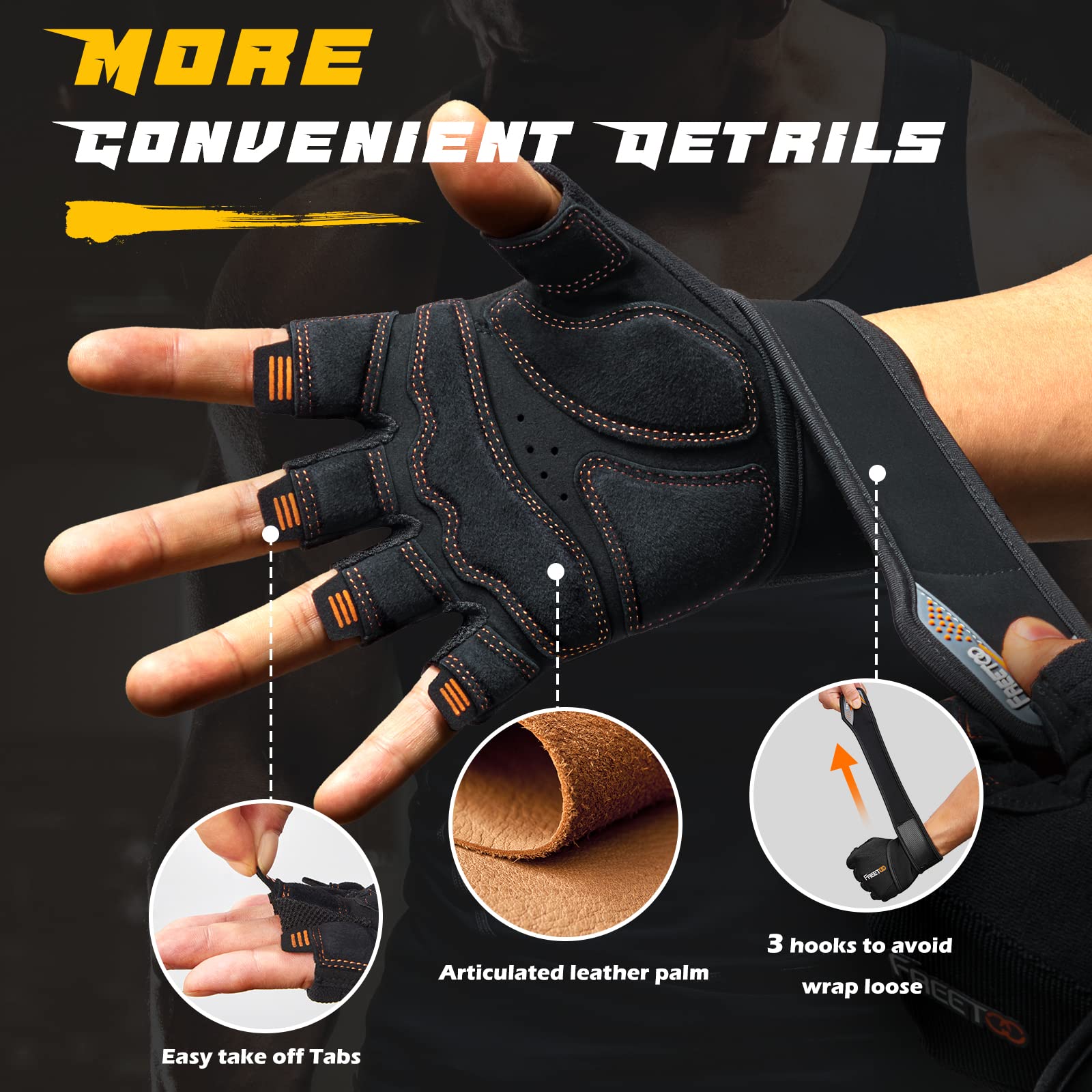 Workout Gloves Men Ozero Gloves FREETOO Full-Finger Workout Gloves