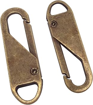 12pcs Detachable Zipper Pull Replacements, Zipper Pull Tabs Handle Mend Fixer, for Clothing Jackets Backpack Boots Purse CoatBronze