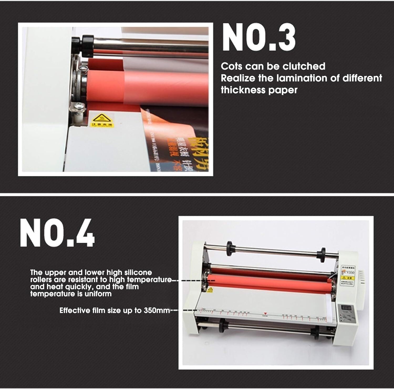 Document laminator, Digital Automatic Temperature Control, Suitable for Business Office School, Helps to Preserve Important documents and Precious Photos