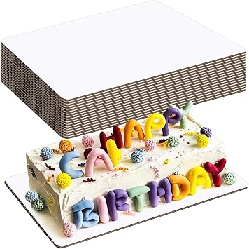 18 Pcs 14 x 10 Inch Cake Board Rectangle, White Cake Boards Sturdy Cake Cardboard for Rectangle Cream Cake, Cupcakes, Pizza, Dessert, Wedding & Birthday Party