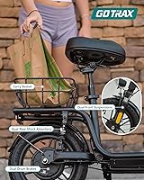 Vista 7 de Gotrax Scooter eléctrico con asiento para adulto, rango máximo de 16-25 millas, potencia de 15.5-20 mph por motor de 350 W-500 W, cómodo neumático