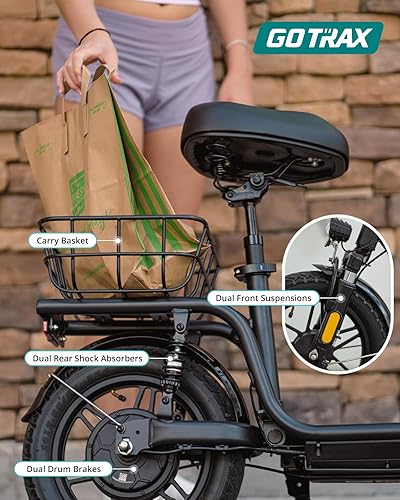 Miniatura 7 de Gotrax Scooter eléctrico con asiento para adulto, rango máximo de 16-25 millas, potencia de 15.5-20 mph por motor de 350 W-500 W, cómodo neumático