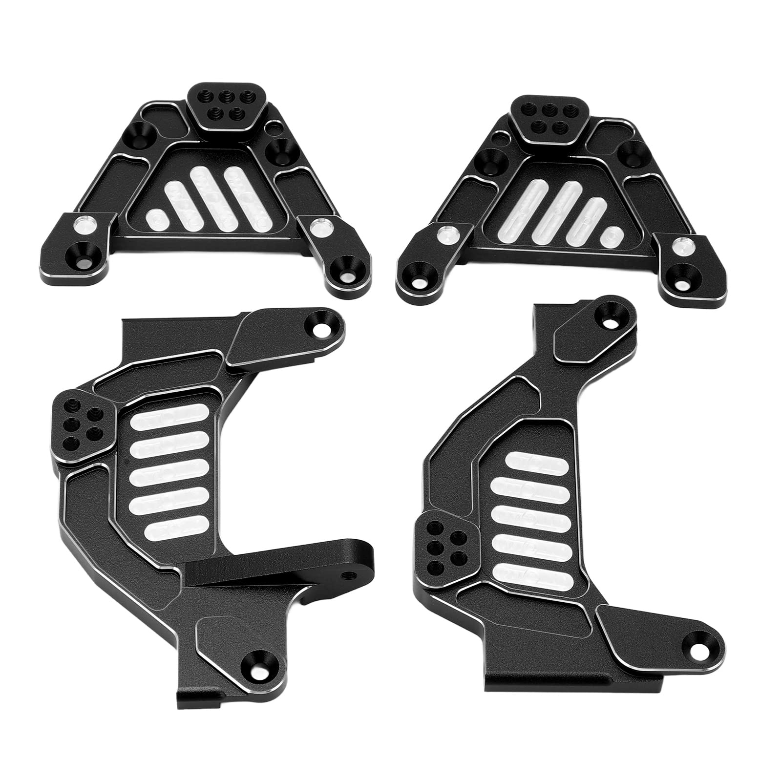 Wieże Amortyzatorów ze Stopu Aluminium CNC Wymienne Obręcze Amortyzatorów dla Axial 1/6 SCX6, Podwozie Samochodu RC Akcesoria do Ochrony Ciała (BLACK)