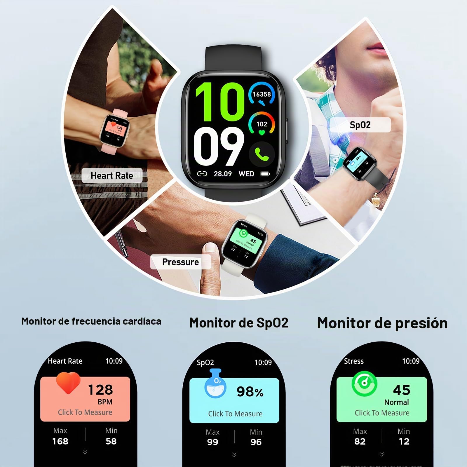 Reloj Inteligente Mujer, Smart Watch con Llamada Bluetooth/Pulsómetro/SpO2/Monitor de Sueño, 1.85" HD Pantalla Táctil, 100+ Modos Deportes, IP68, Originales Cumpleaños para Mujer