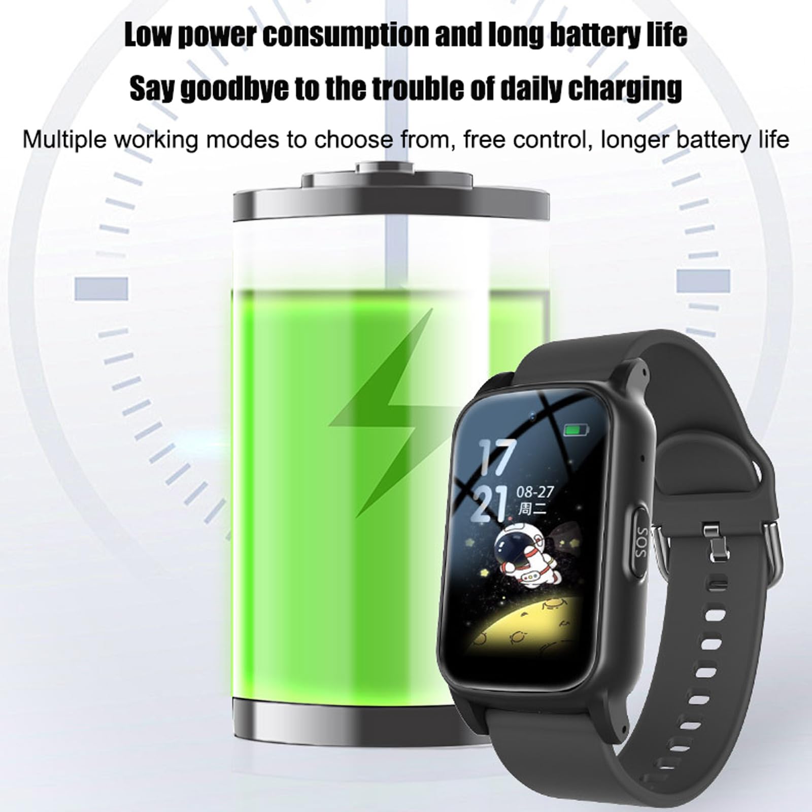 Reloj localizador Personas Mayores con Botón de Pánico SOS, Pulsera Inteligente SOS con Posicionamiento GPS Llamada, Reloj Inteligente con Detección de Caídas,Red