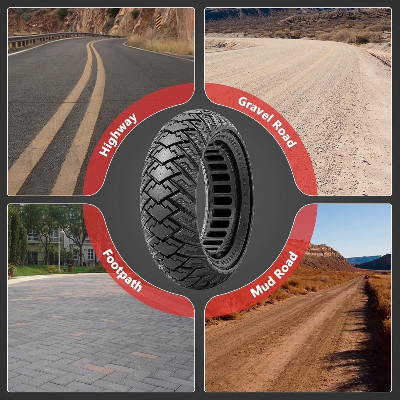 2 PCS 10x3.0 255x80 (80/65-6) Solid Tire,10 Inches Electric Scooter Tires 10 x 3.0 Solid Tires Front or Rear Replacement Solid Rubber Tires Compatible with 10x3.0 Electric Scooter Tire?P-1009?