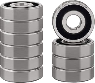XiKe 10 Pcs 629-2RS Double Rubber Seal Bearings 9x26x8mm, Pre-Lubricated and Stable Performance and Cost Effective, Deep Groove Ball Bearings.