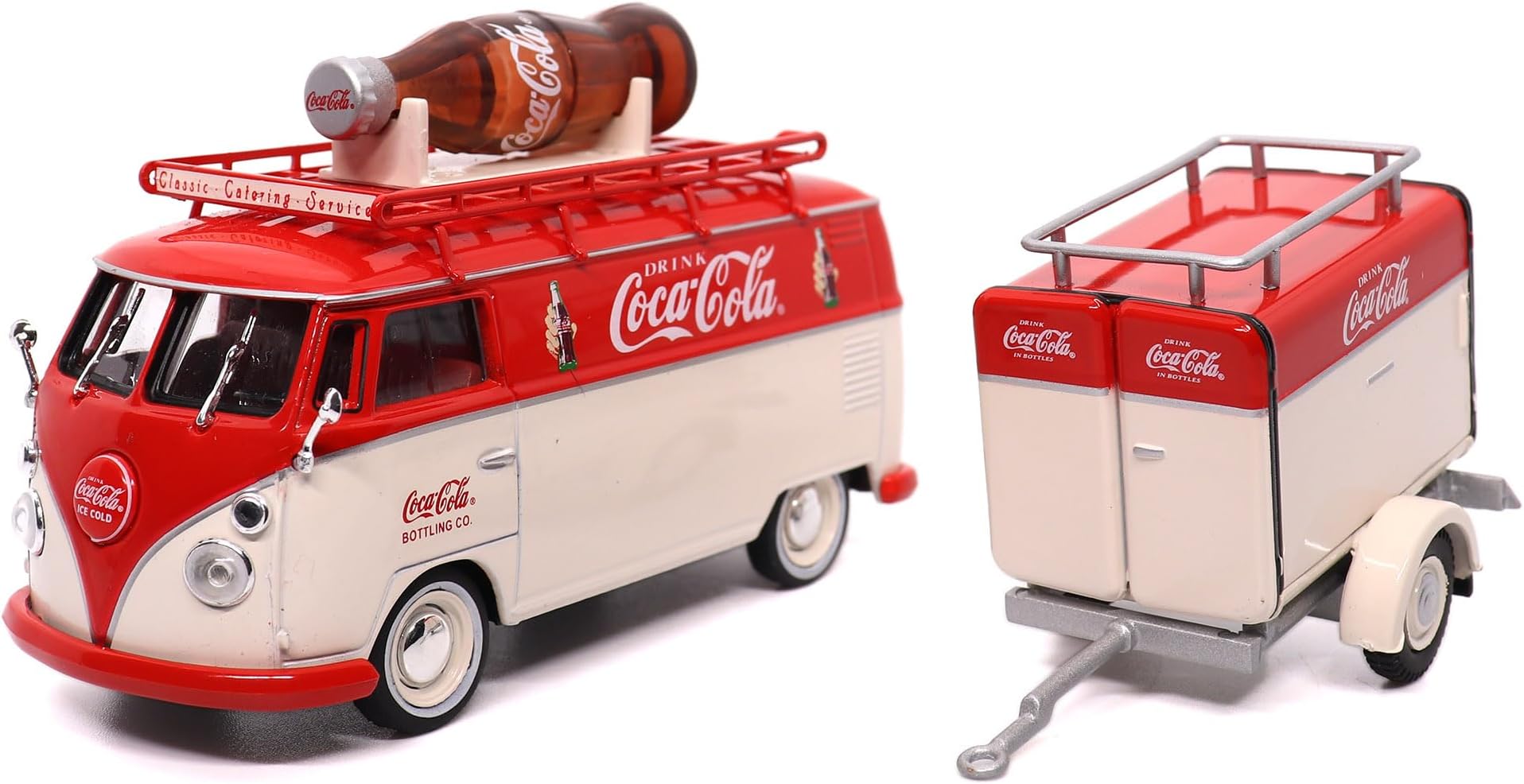 - Coca-Cola Diecast Collectible | 1960 Volkswagen Kombi T1 with Trailer 1:43 Scale Model 443060 Officially Licensed