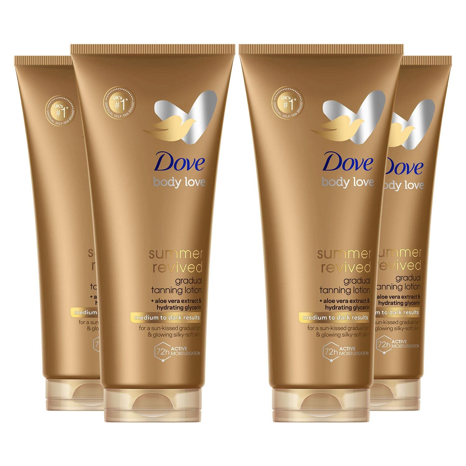 Dove Derma Spa Summer Revived Medium to Dark Skin Body Lotion 200ml (PACK OF 4)