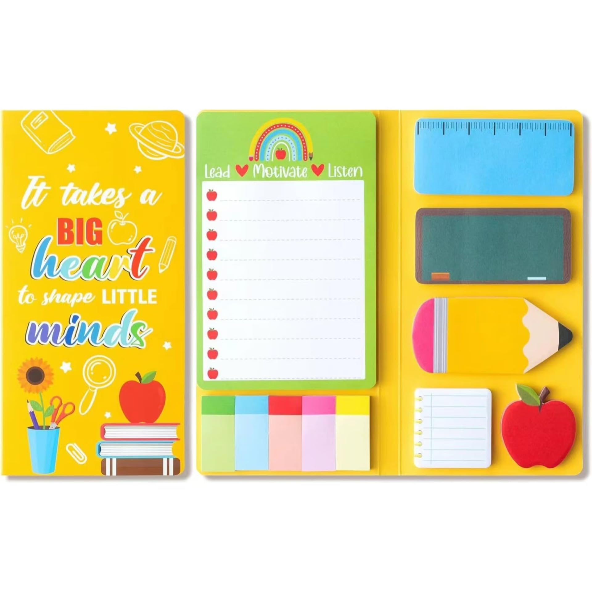 Teacher Notes Set, 550 Sheets,Cute Cartoon Dog Post It Notes with 3 Point Pens, Self-Adhesive Writing Memo Pages Back to School Office Supplies