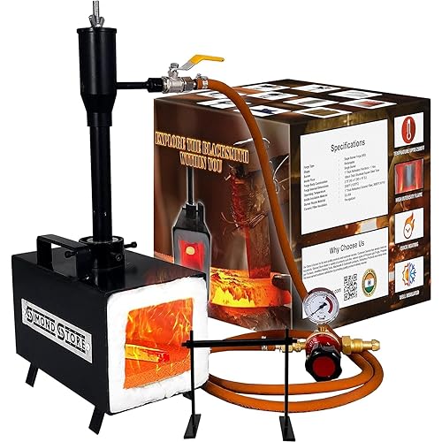 Simond Store Blacksmiths Single Burner Propane Forge with Stand for Knifemaking Farriers…