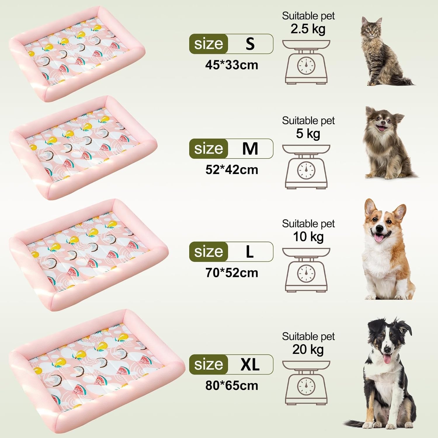 Tappetino Refrigerante For Cani 52x42 Cm, Tappetino Refrigerante Riutilizzabile For Animali Domestici, Tappetino Refrigerante For Cani Medio, Tappetino Auto-raffreddante For Cani Viaggi A Casa Estate(