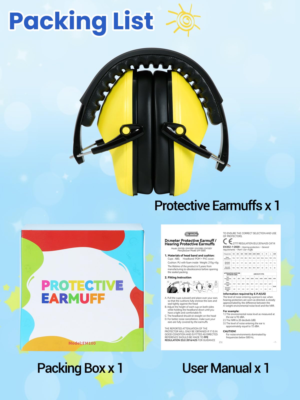 Dr.meter Noise Cancelling Headphones for Kids, Toddler Ear Protection Muffs view 9