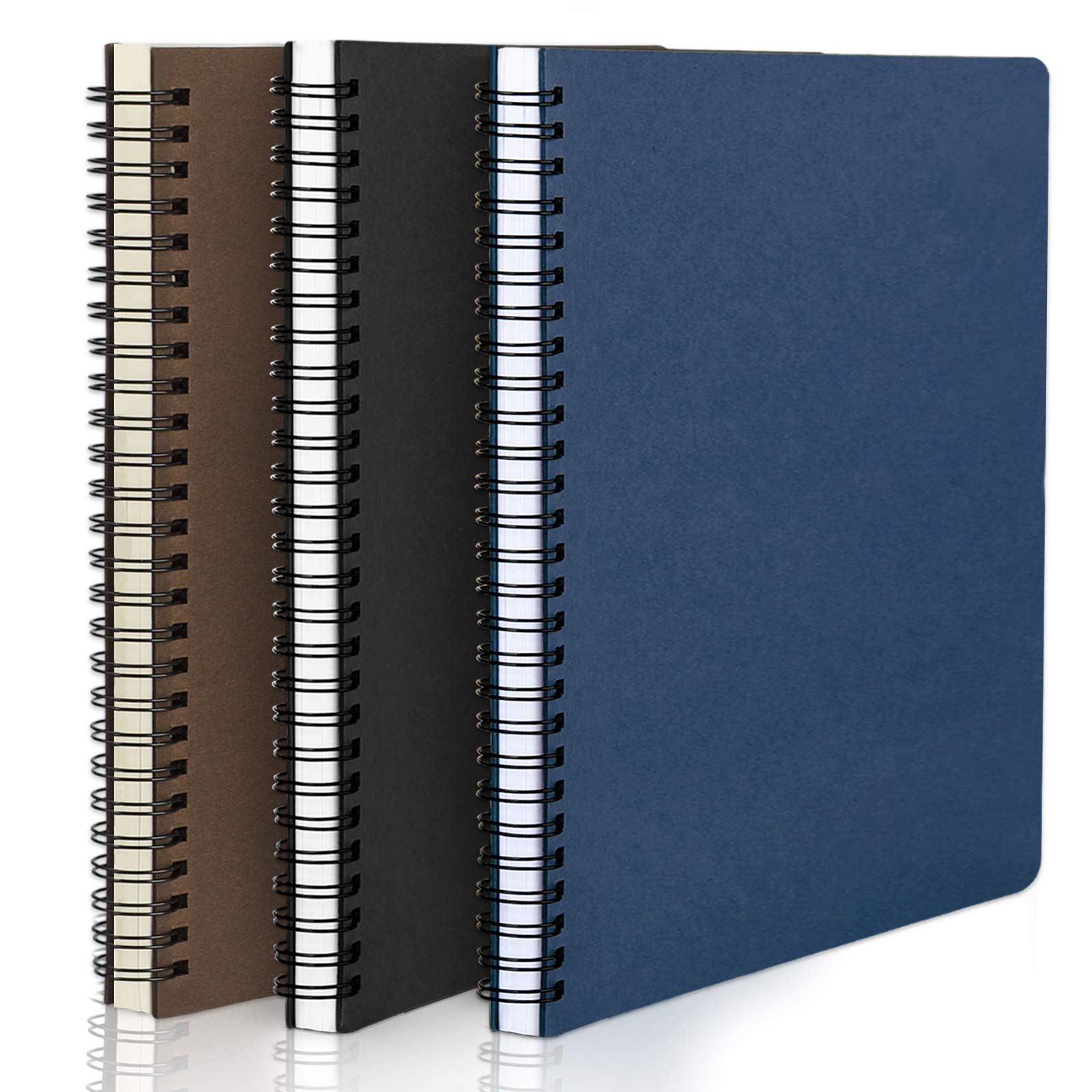 EUSOAR College Ruled Spiral Notebook, A5 3packs 5.5"X8.3" 120 Pages Lined Travel Writing Journal, Memo Notepad Sketchbook, Students Office Business