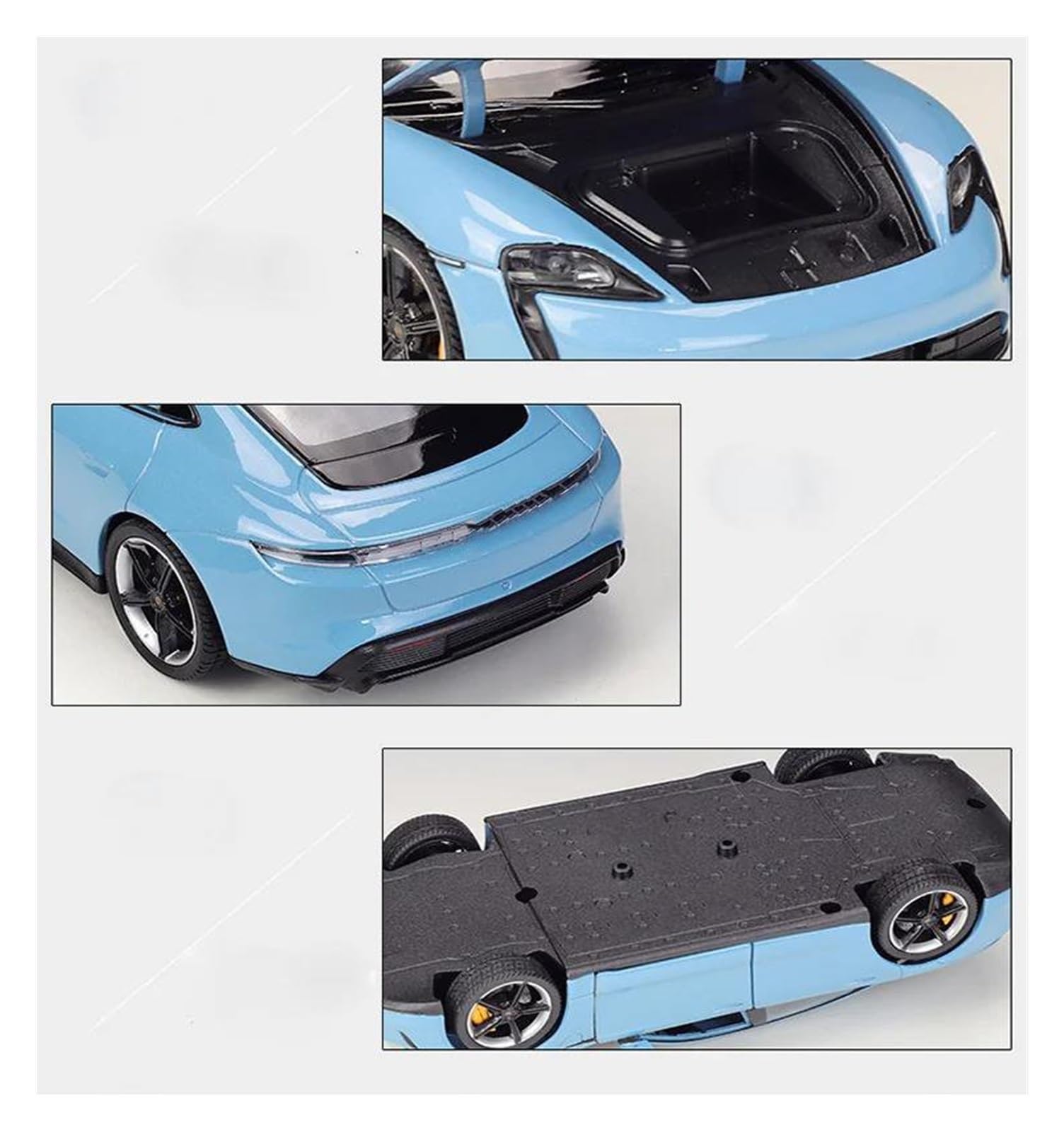 Modellino Diecast Modellismo da Collezione Auto 1:24 Per Taycan Per Turbo S Modellino Di Auto In Metallo Pressofuso Da Collezione(D'argento)