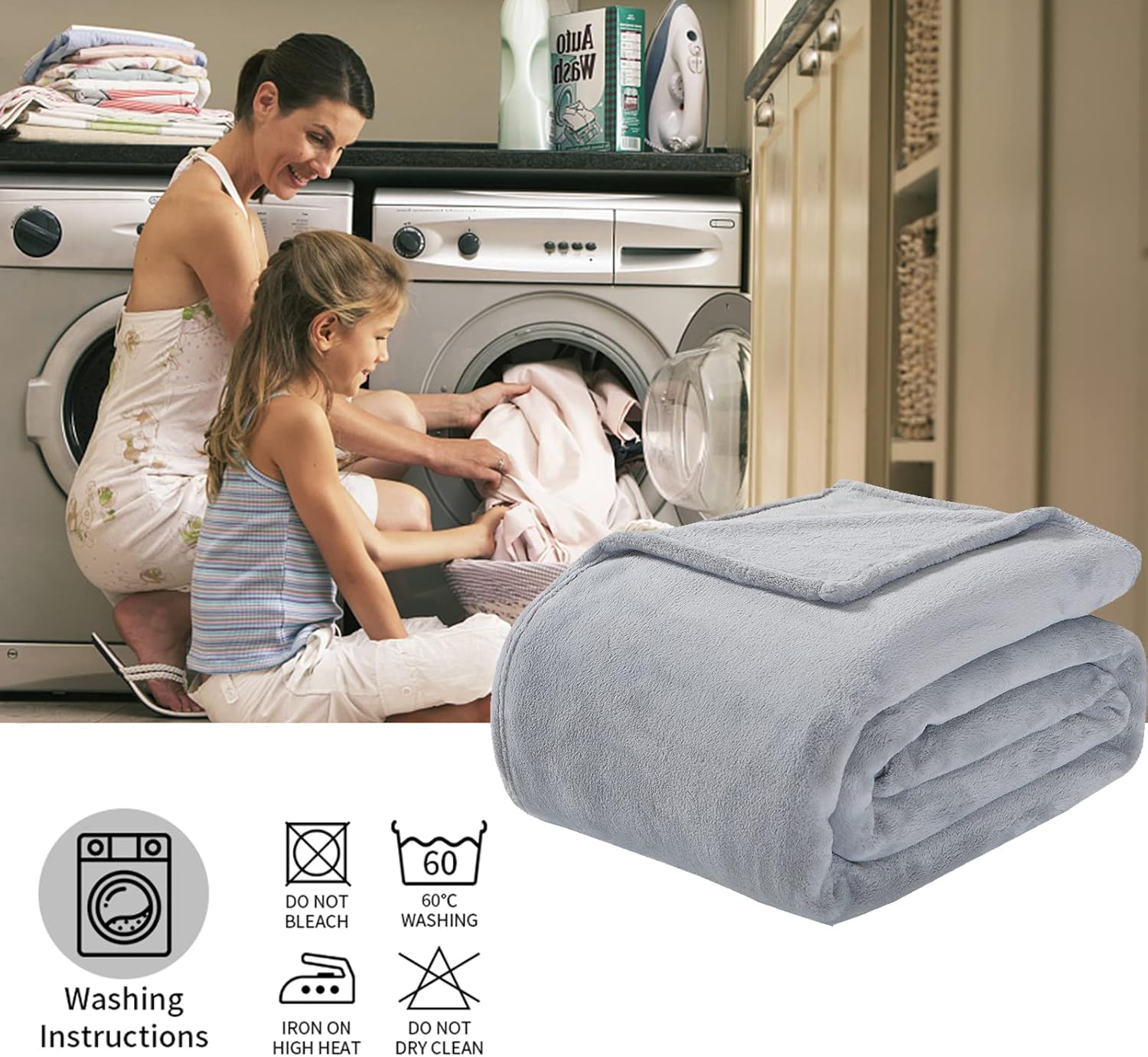 WARMFIELD Flannel Fleece Blankets Throw Size for Couch,Bed Sofa Washable Microfiber Fuzzy Blanket for Adults,Kids,Pets Super Soft and Warm Plush Solid Color 350GSM (Grey, 50"X70") : Everything Else