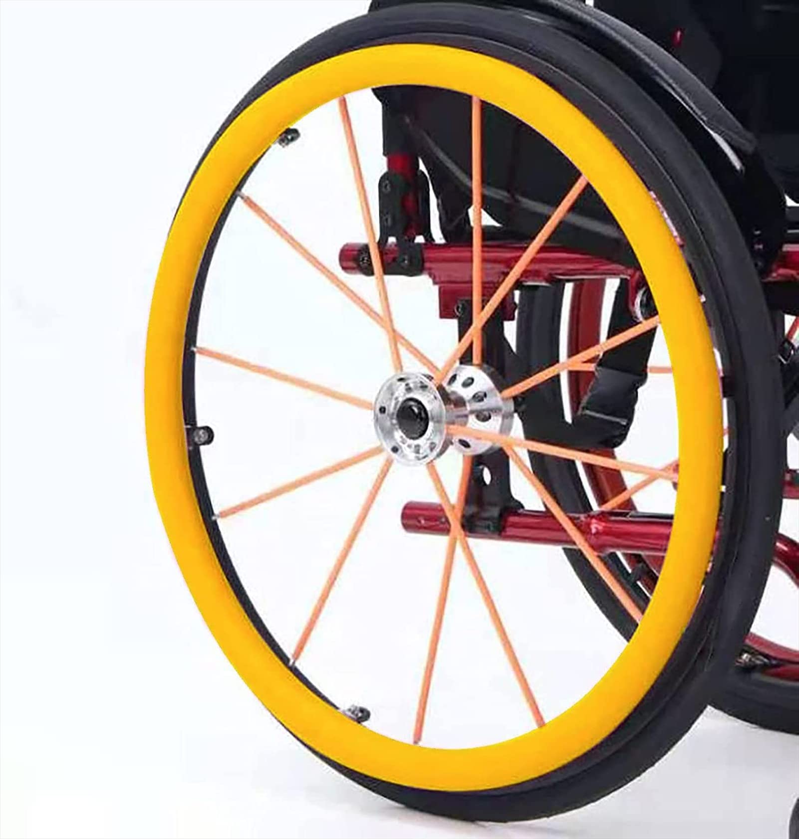 Cubiertas para llantas de empuje de sillas de ruedas Cubiertas de silicona de 22/24 pulgadas para un mejor agarre y tracción Cubierta de rueda trasera de silla de ruedas para ayuda a la movilidad