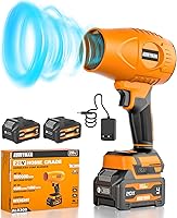ALLOYMAN 20V Cordless Leaf Blower 980000RPM - 400CFM 180MPH Handheld Blower with 2x4Ah Batteries for Lawn Patio Dust Cleaning