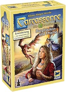Asmodee Carcassonne - Burgfräulein & Drache, 3. Erweiterung, Familienspiel, Strategiespiel, Deutsch