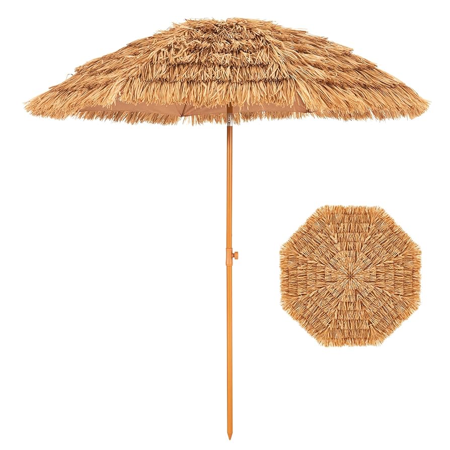 カッパお米 Amazon.com : Aoxun 7.5 FT Thatched Tiki Umbrella with Tilt
