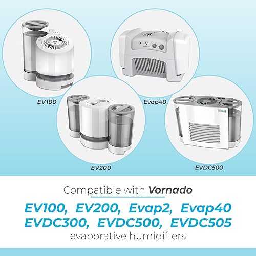 Miniatura 2 de ANTOBLE Paquete de 4 filtros de repuesto de mecha para humidificador MD1-0034 compatibles con humidificadores evaporativos Vornado EVAP2, EVAP40,