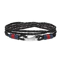 Tommy Hilfiger Jewelry Bracciale in Pelle Intrecciata da Uomo Colore Nero