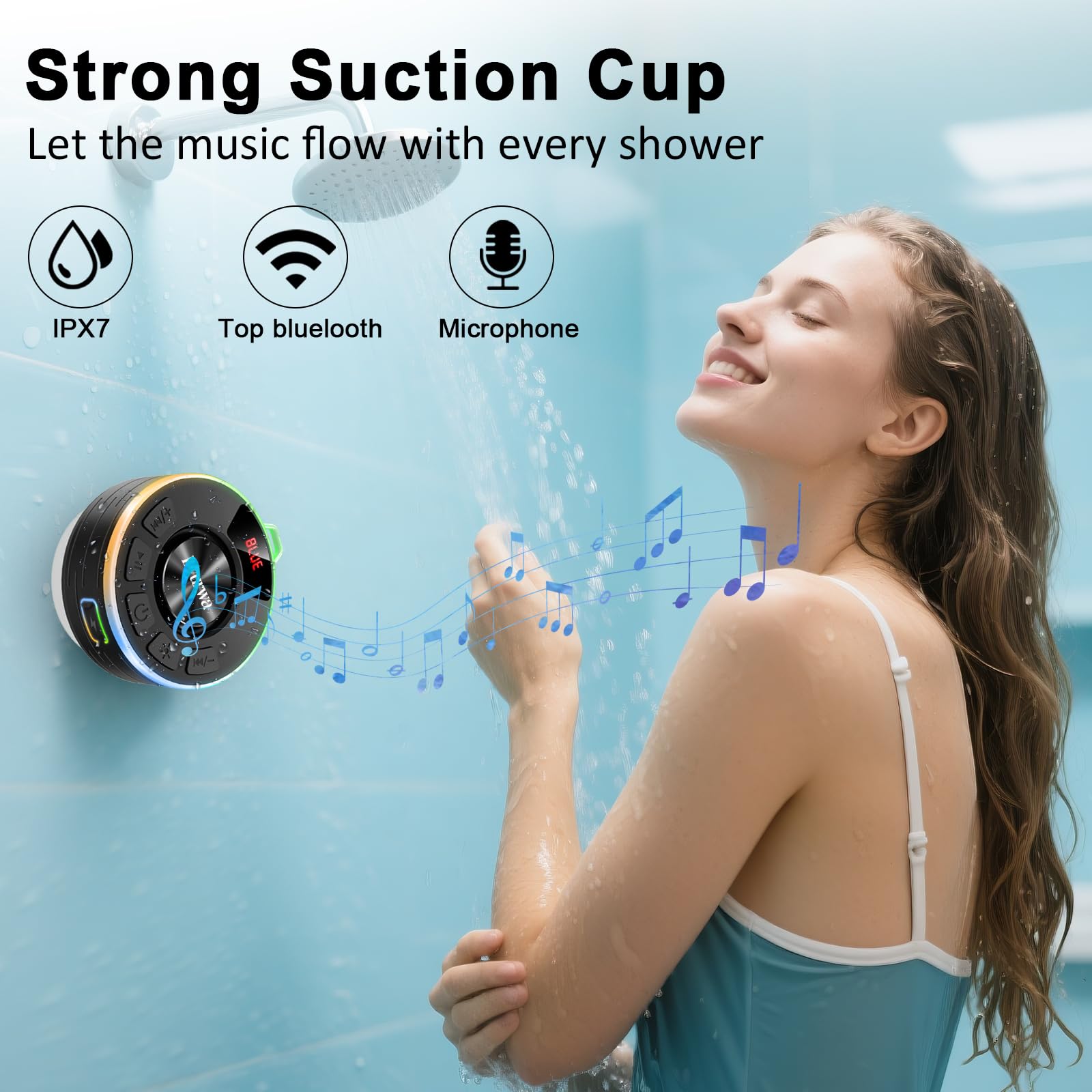 Altavoz Bluetooth con luces, Sonido cristalino Potente