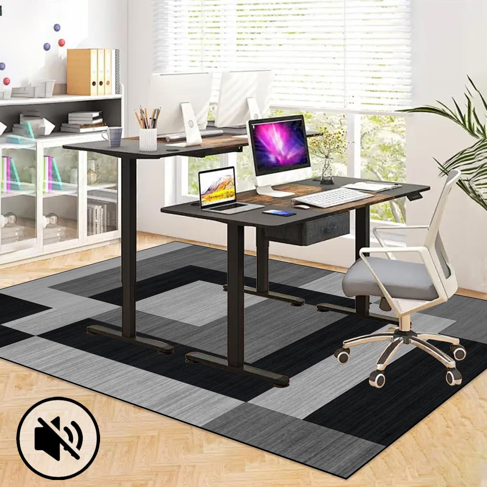 Alfombra Silla Escritorio Oficina Gamer Alfombra para Silla de Oficina para Suelos Duros Antideslizante Protector Suelo Silla Ruedas Alfombrilla de Protección para el Suelo para Parquet 90 x 120 cm