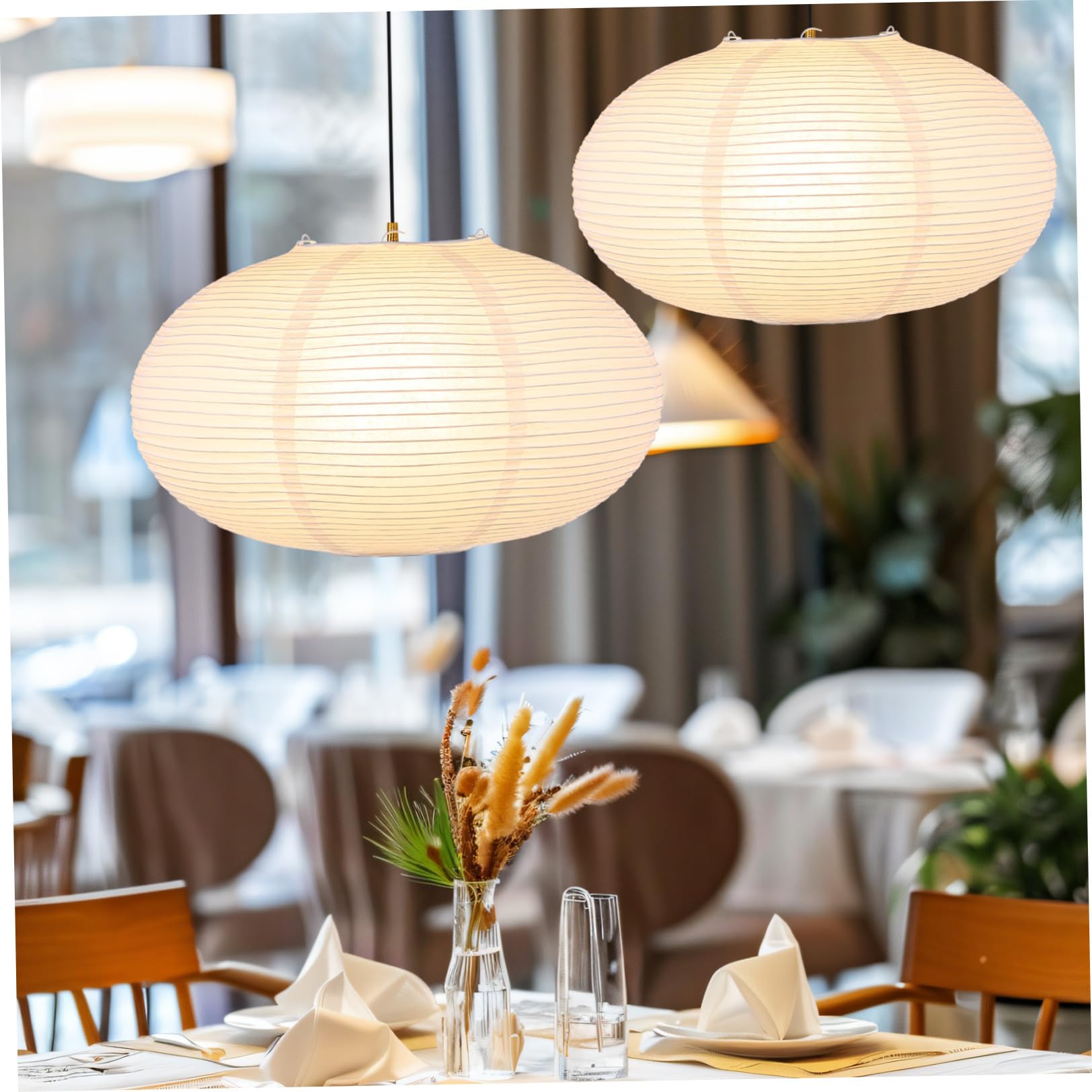 Paralume per Lampada Sospensione in Carta Bianco, Decorativo | Camera da Letto e Biblioteca, Facile da Installare, Semplice ed Elegante