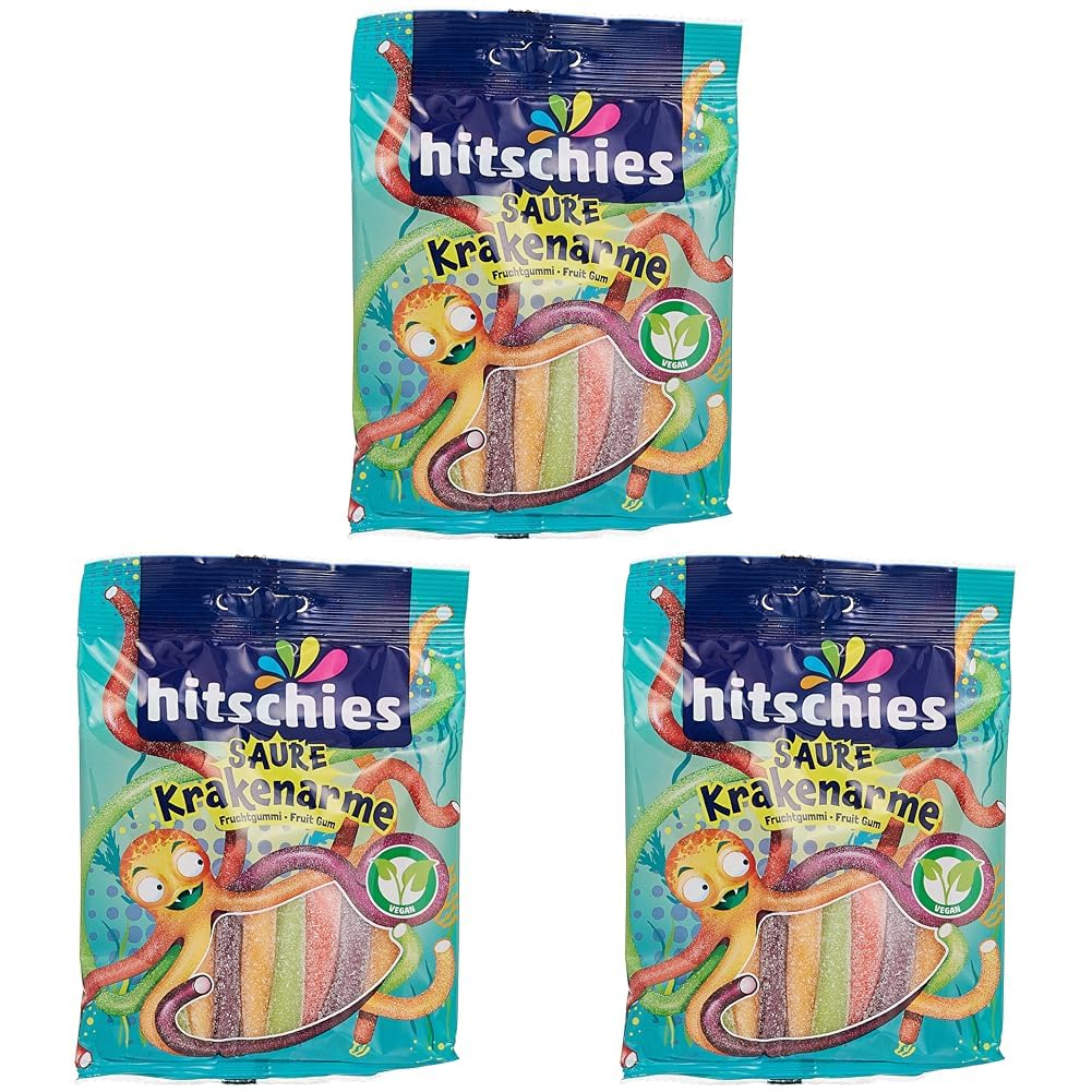 Hitschies Saure Krakenarme Fruchgummi, 125 g (Packung mit 3)