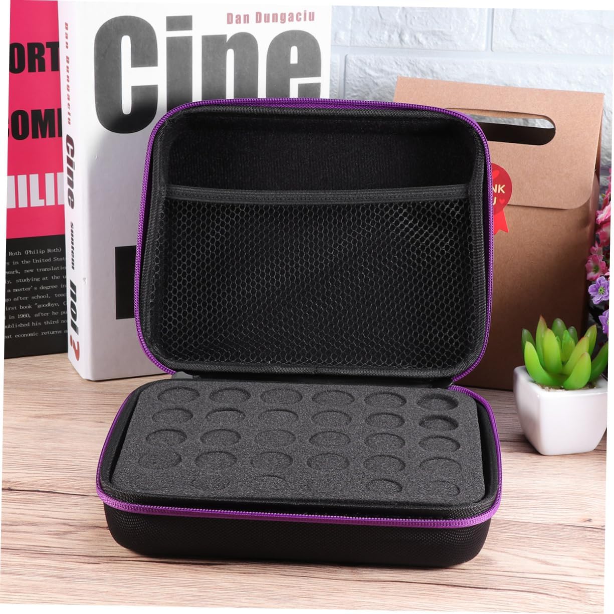 Didiseaon 2pcs Slots Essential Oils Storage Holder Shockproof Eva Carrying Case for Roller Bottles Portable Organizer for Travel and Home Use