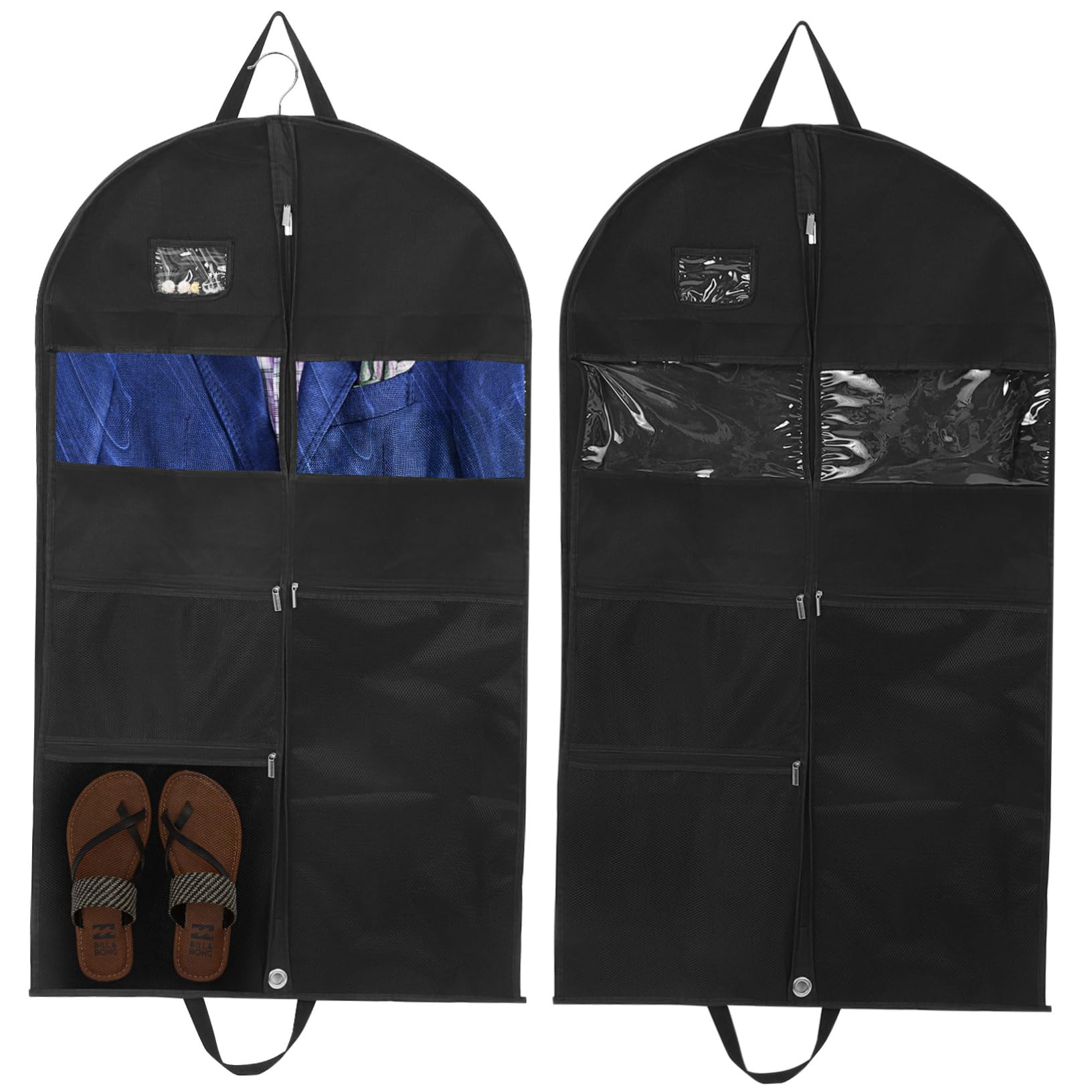 Kleidersack zur Aufbewahrung, 2 Stück, 110cm, Schwarz