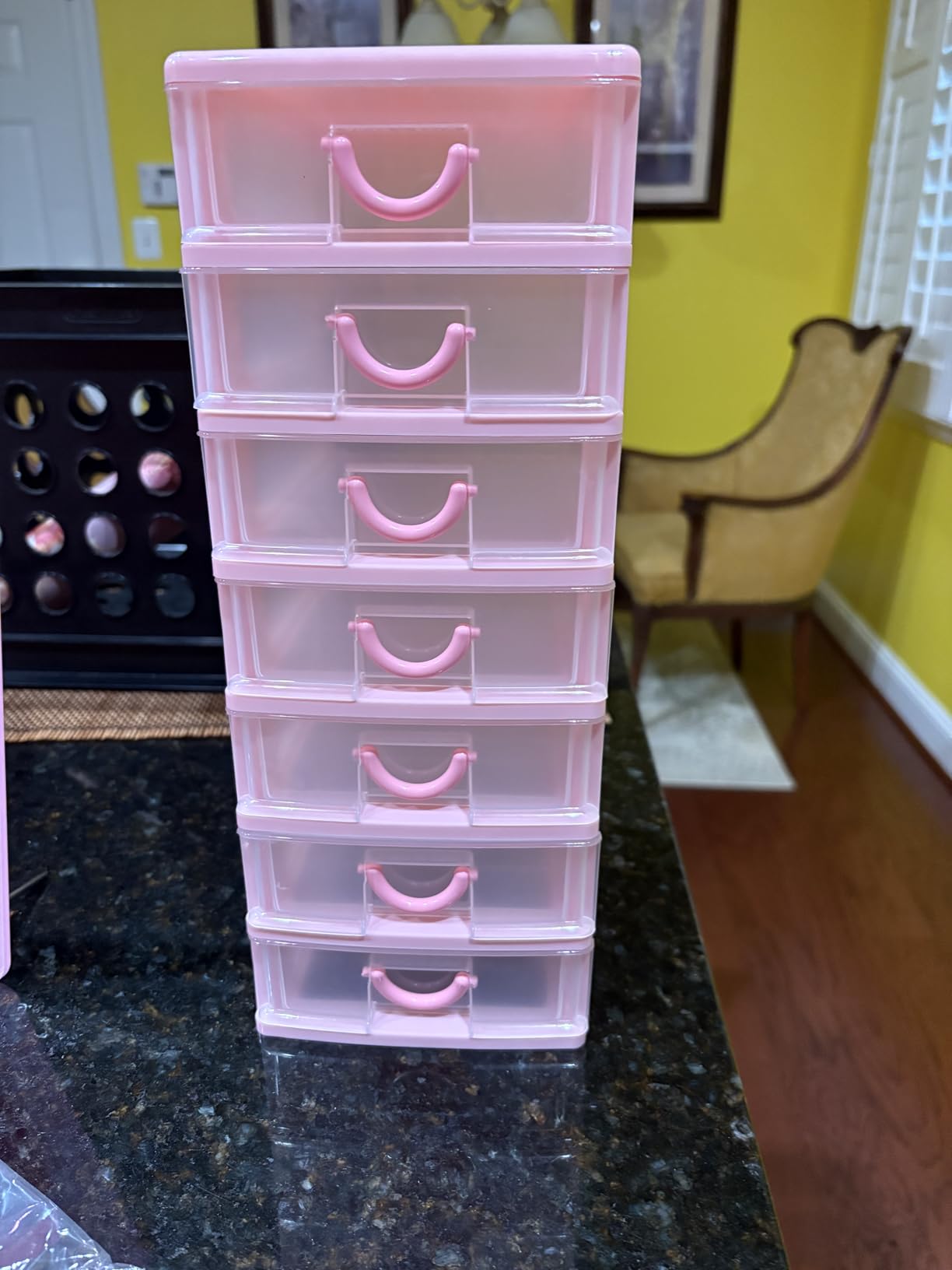 Organizer per trucchi, 1 organizer per cosmetici in plastica con 9 cassetti trasparenti