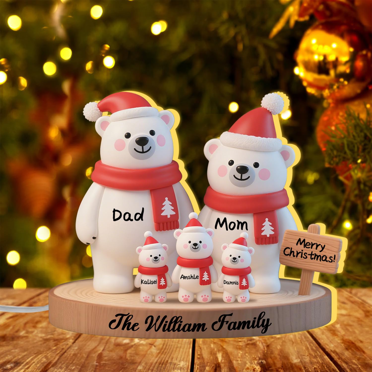 MYZQIFF Personalized Snowman Grandma, Grandpa, Grandparents and Grandkids LED Light Box, Custom Family Grandkids Name Christmas Snowman Grandma Night Light Lamp Box Desk Decor for Gigi Nana (style14)