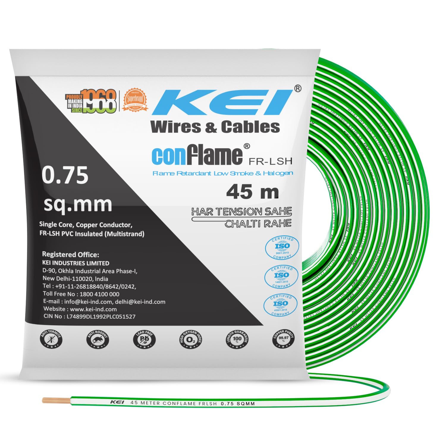 KEI Conflame Wire - 45m Blue House Wire -29
