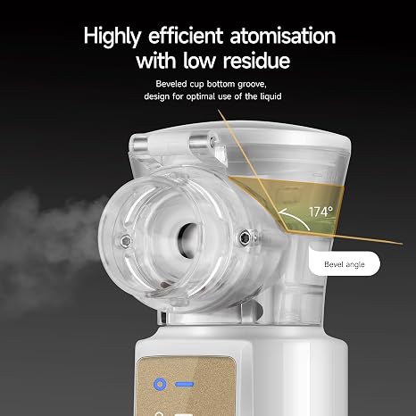 yuwell Portable Nebuliser Machine for Kids and Adults, Silent Mesh Nebuliser Ideal for Travel and Home Use（M105T）