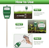 Vista 3 de Medidor de humedad del suelo, medidor de agua para plantas de jardín, césped, granja, uso en interiores y exteriores, probador de suelo, sensor