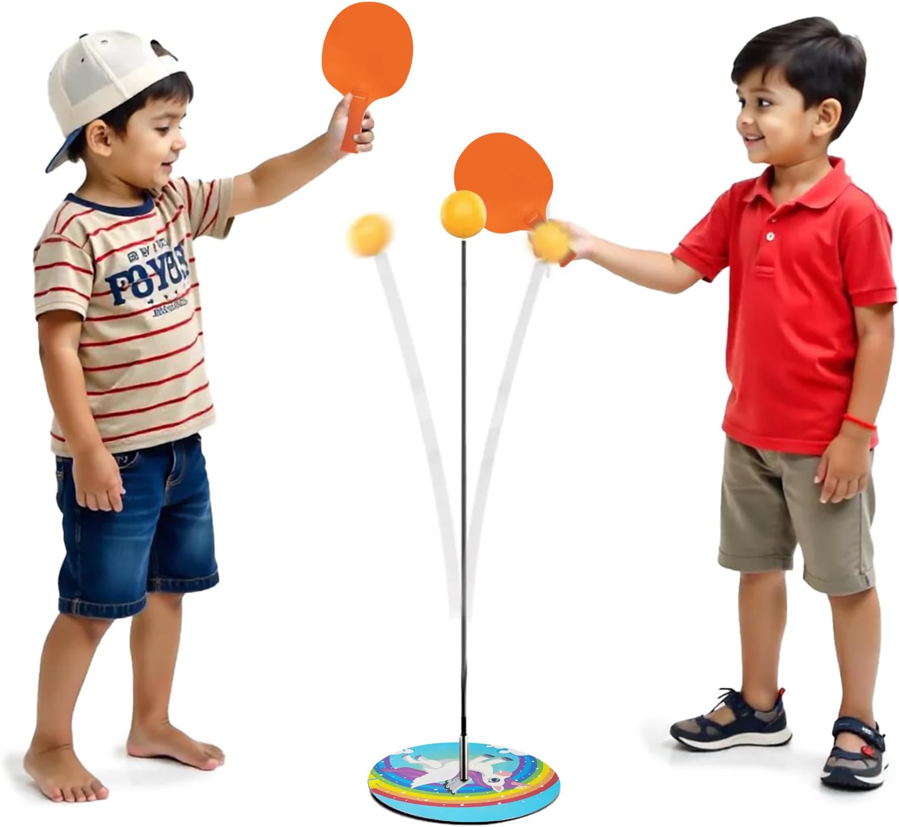 Light Table Tennis Self Training Indoor Gaming 2 Racket & 6 Practice Ping Pong Ball Parent Child Interaction Indoor Toys for Kids Fun Party Game Sports Toy