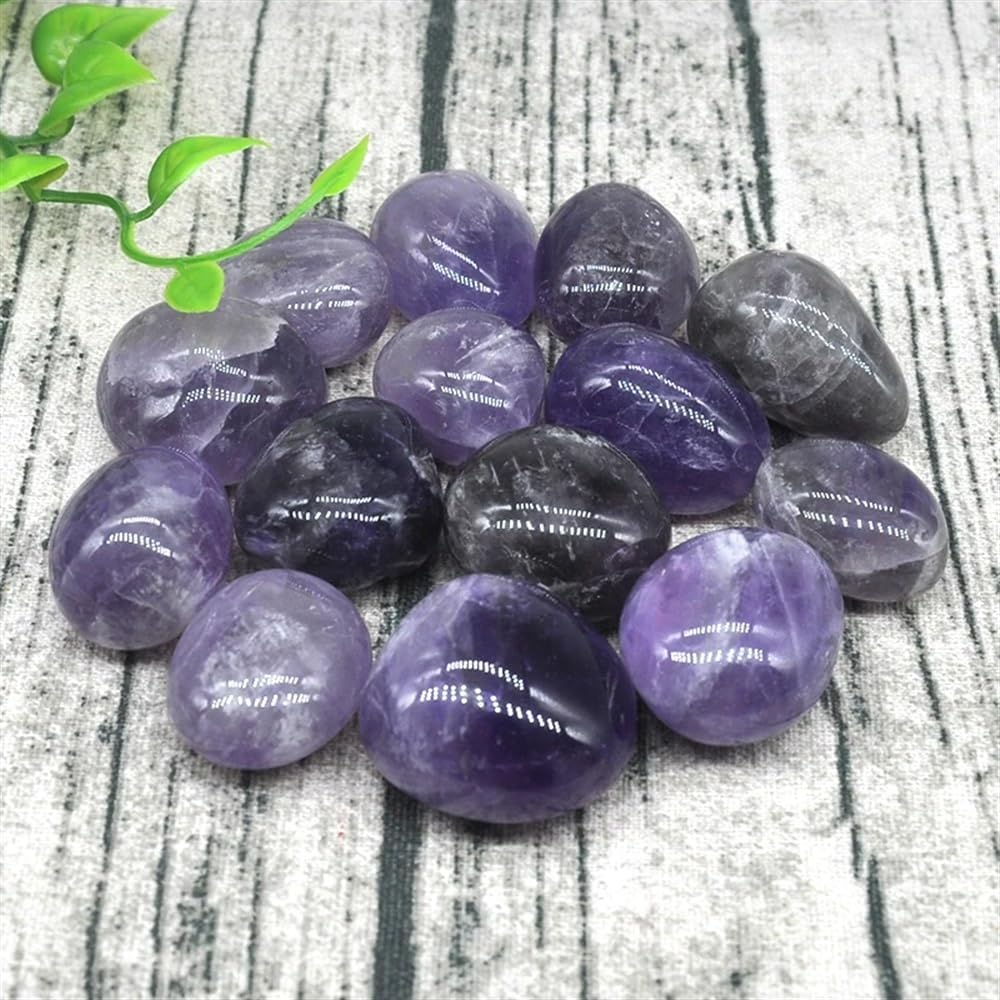 AtkitS Natural Natural Round Amethyst Bulk Tumbled Stones Gravel Specimen Healing Crystals Mineral Gemstone Aquarium Home Decoration Craft Gift (Size : 500g)